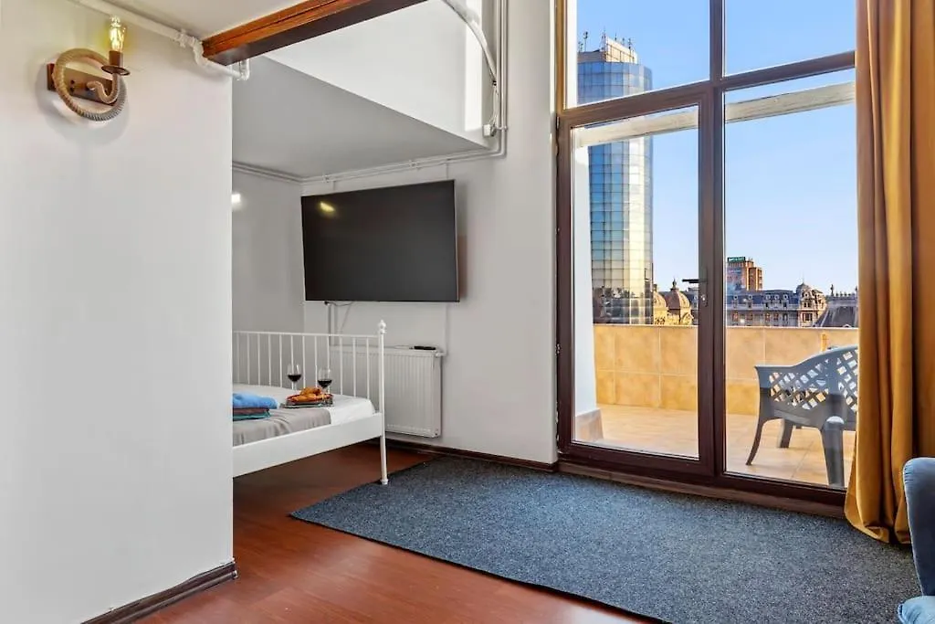 Central Penthouse Studio With Bbq & Jacuzzi Apartment Bucharest